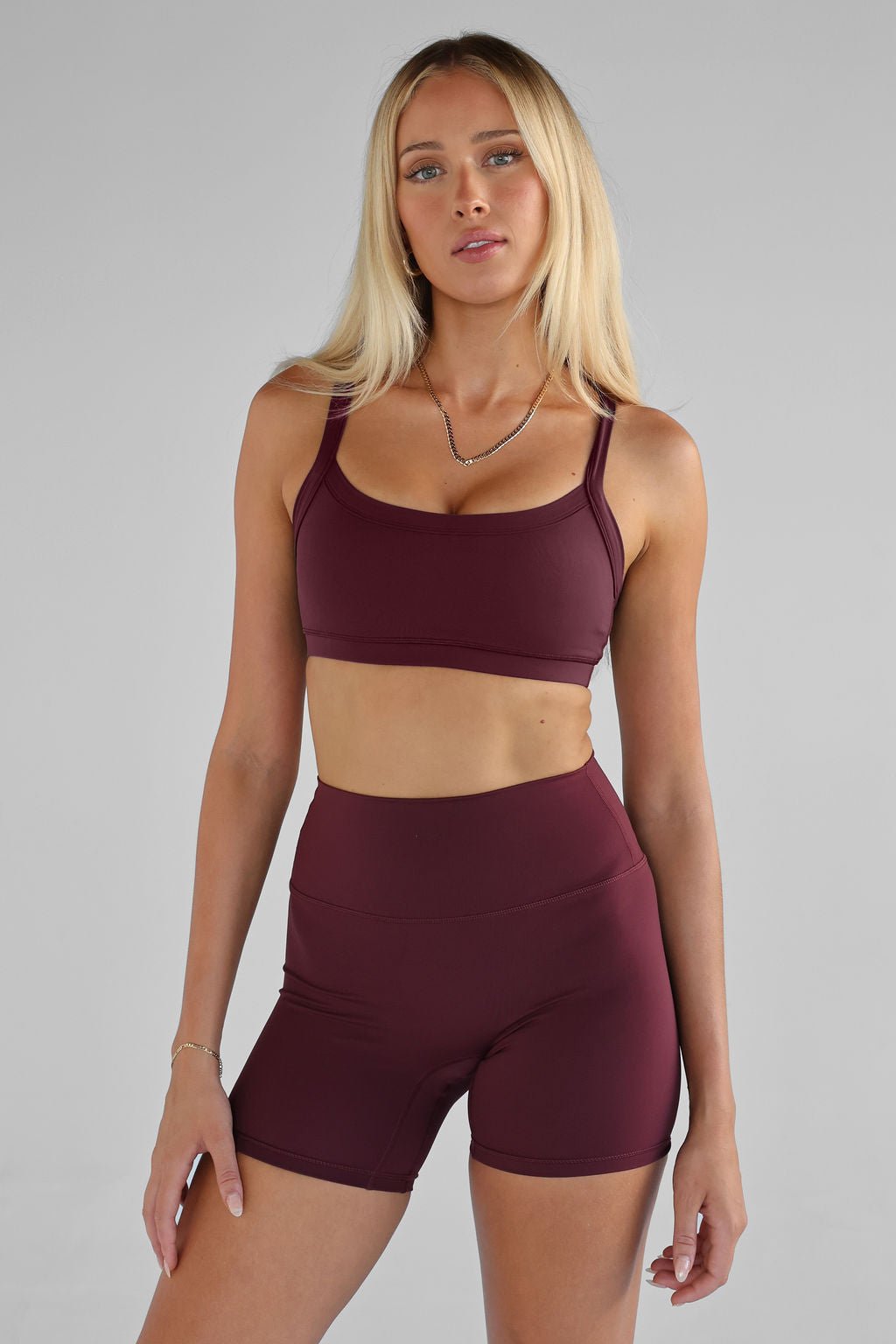 SCULPT Cross Back Crop - Cherry Cola SHIPPING FROM 12/02 - LEELO ACTIVE
