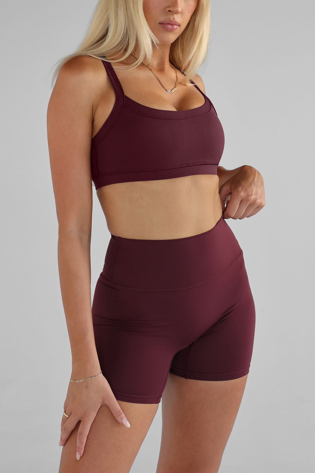 SCULPT Cross Back Crop - Cherry Cola SHIPPING FROM 12/02 - LEELO ACTIVE