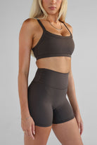 SCULPT Cross Back Crop - Dark Chocolate SHIPPING FROM 12/02 - LEELO ACTIVE