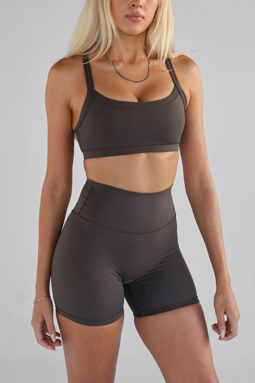 SCULPT Cross Back Crop - Dark Chocolate SHIPPING FROM 12/02 - LEELO ACTIVE