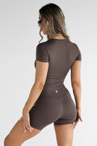 SCULPT Fitted Tee - Dark Chocolate SHIPPING FROM 23/08 - 25/08 - LEELO ACTIVE