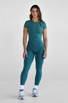 SCULPT Fitted Tee - Emerald - LEELO ACTIVE