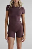 SCULPT Fitted Tee - Espresso - LEELO ACTIVE