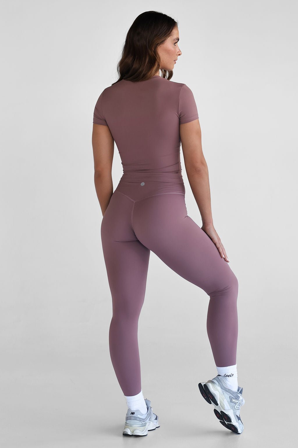 SCULPT Fitted Tee - Mauve - LEELO ACTIVE