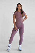 SCULPT Fitted Tee - Mauve - LEELO ACTIVE