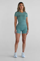 SCULPT Fitted Tee - Sage SHIPPING FROM 3/11 - LEELO ACTIVE