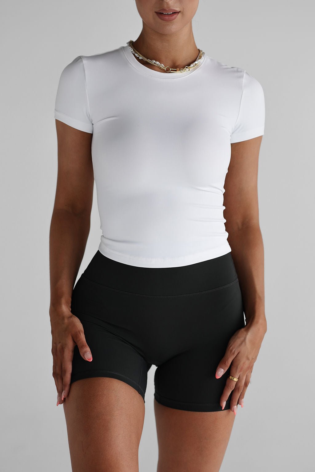 SCULPT Fitted Tee - White - LEELO ACTIVE