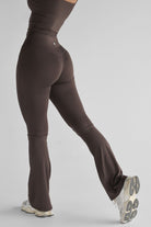 SCULPT Flare Leggings - Dark Chocolate SHIPPING FROM 23/08 - 25/08 - LEELO ACTIVE