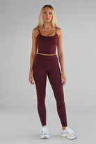 SCULPT Full Length Leggings - Cherry Cola SHIPPING FROM 12/02 - LEELO ACTIVE