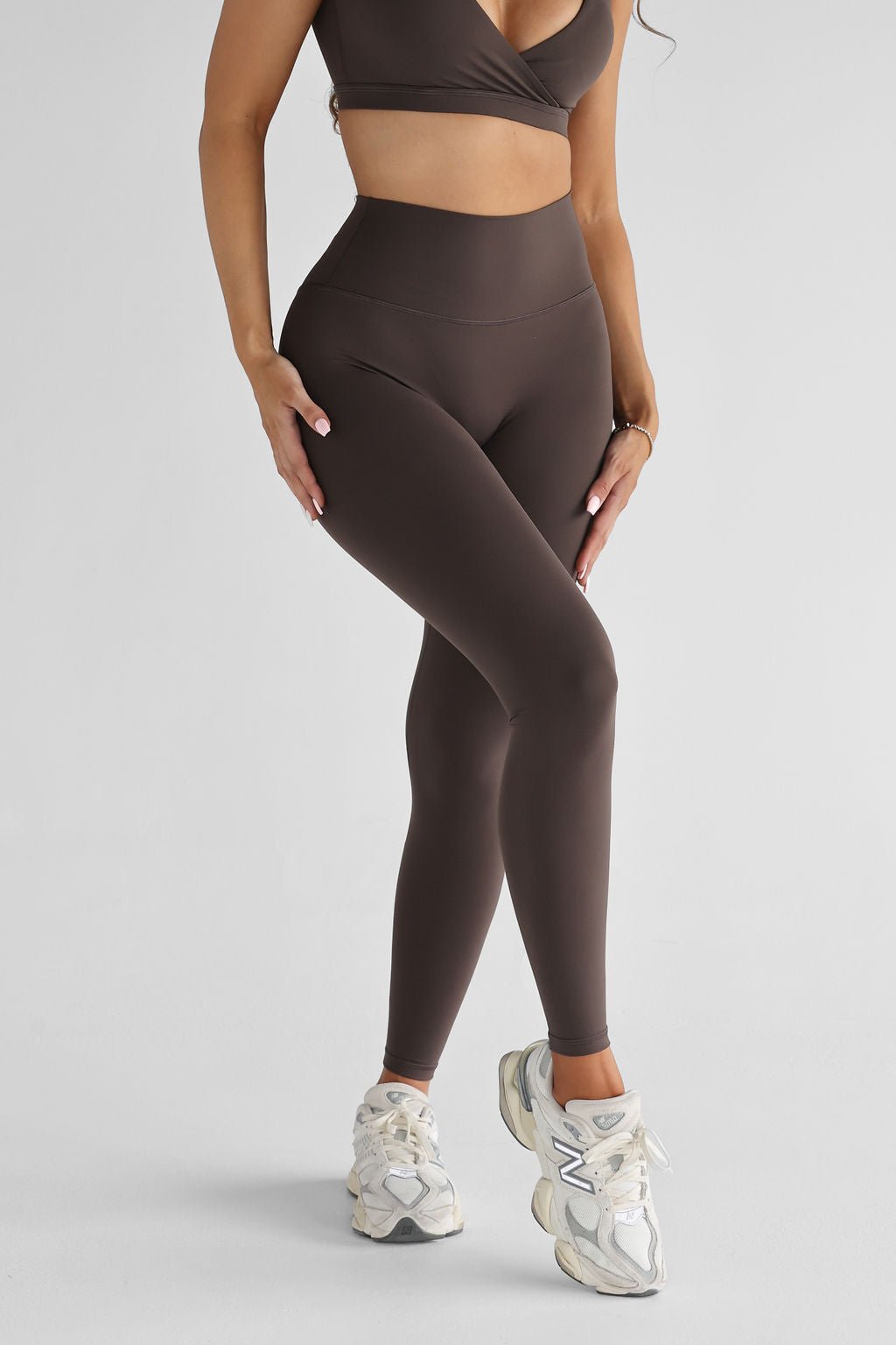 Enamor Women's Tailored Leggings (A602_Dark Chocolate Solo Stripe
