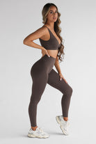 SCULPT Full Length Leggings - Dark Chocolate SHIPPING FROM 23/08 - 25/08 - LEELO ACTIVE