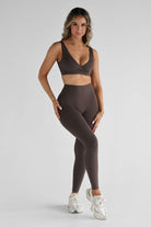 SCULPT Full Length Leggings - Dark Chocolate SHIPPING FROM 23/08 - 25/08 - LEELO ACTIVE