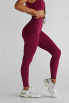 SCULPT Full Length Leggings - Sangria - LEELO ACTIVE