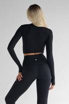 SCULPT Long Sleeve Crop - Black - LEELO ACTIVE