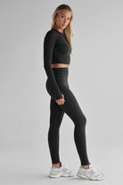 SCULPT Long Sleeve Crop - Deep Forrest - LEELO ACTIVE