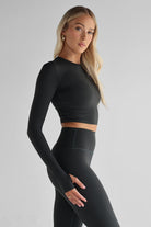 SCULPT Long Sleeve Crop - Deep Forrest - LEELO ACTIVE