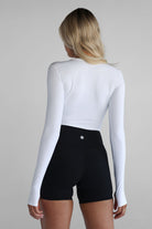 SCULPT Long Sleeve Crop - White - LEELO ACTIVE