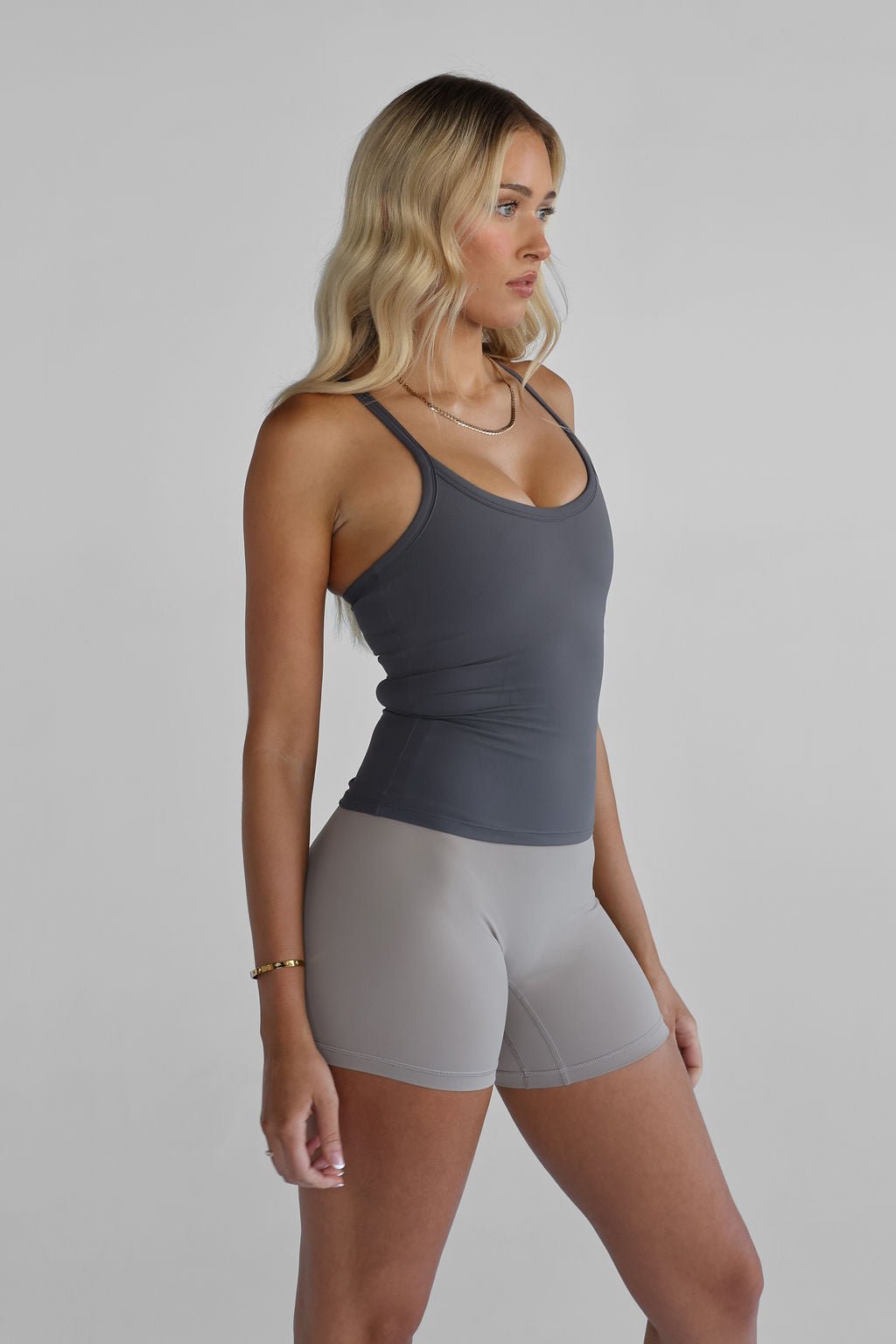 SCULPT Racer Back Tank - Charcoal - LEELO ACTIVE