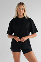 Signature Boyfriend Tee - Black - LEELO ACTIVE