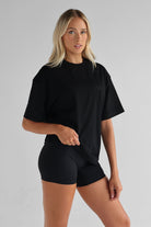 Signature Boyfriend Tee - Black - LEELO ACTIVE