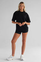 Signature Boyfriend Tee - Black - LEELO ACTIVE