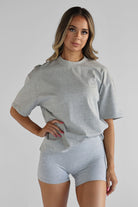 Signature Boyfriend Tee - Heather Grey - LEELO ACTIVE