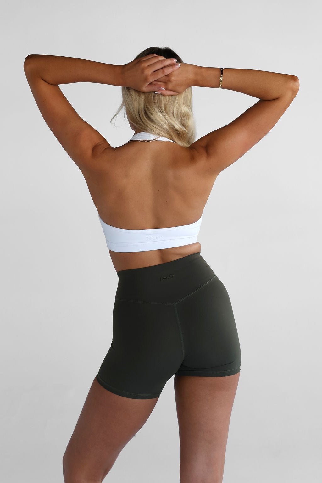 Signature Halter Neck Crop - White - LEELO ACTIVE