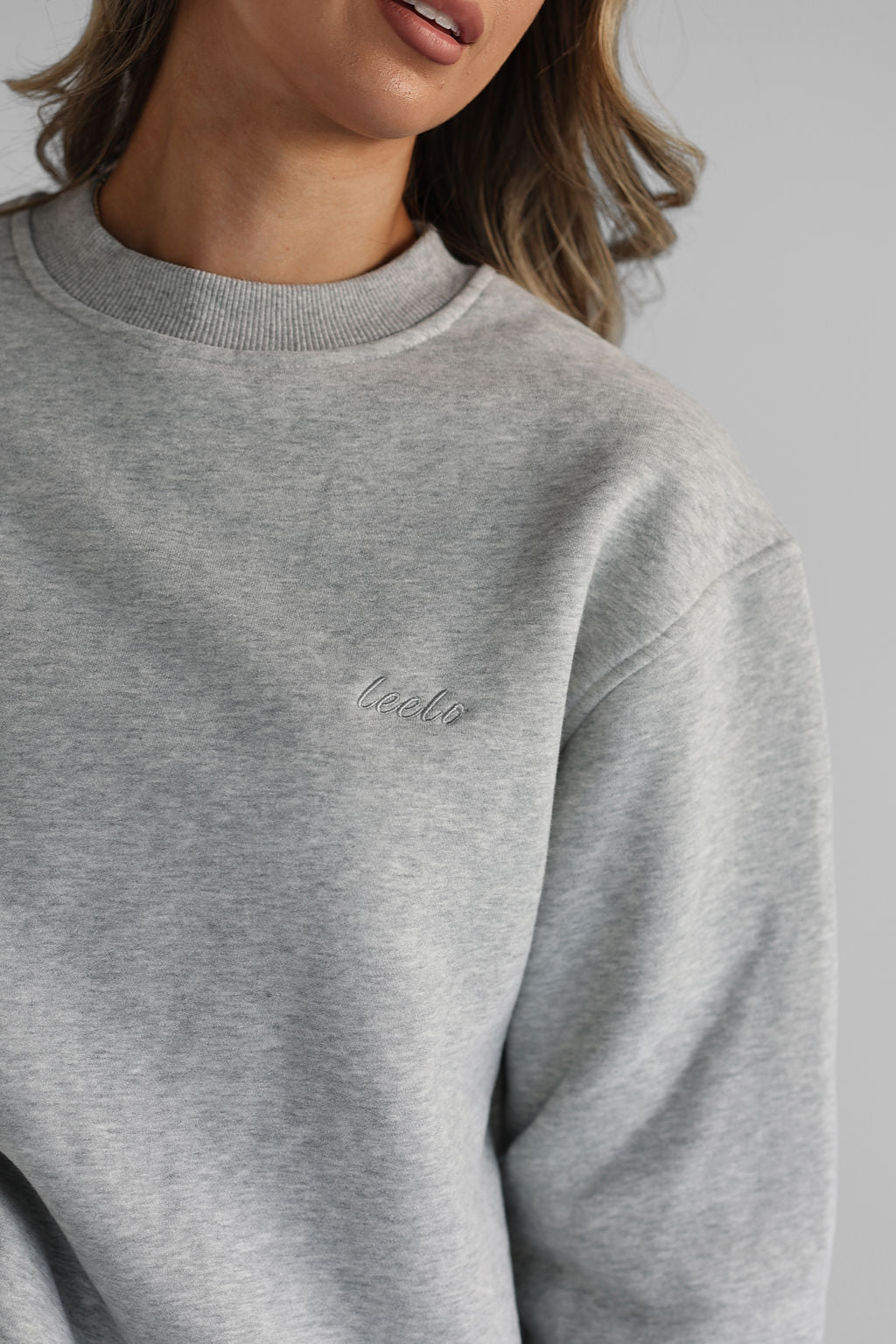 Signature Sweater - Heather Grey - LEELO ACTIVE