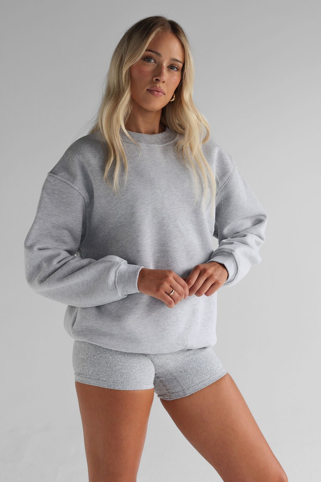 Signature Sweater - Heather Grey - LEELO ACTIVE