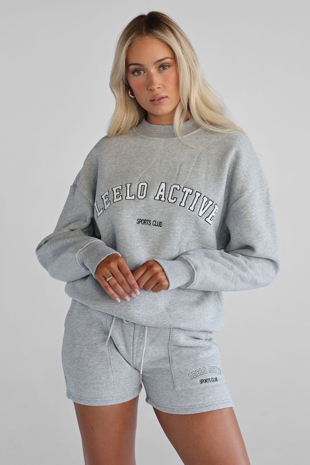 Sports Club Sweater - Heather Grey - LEELO ACTIVE