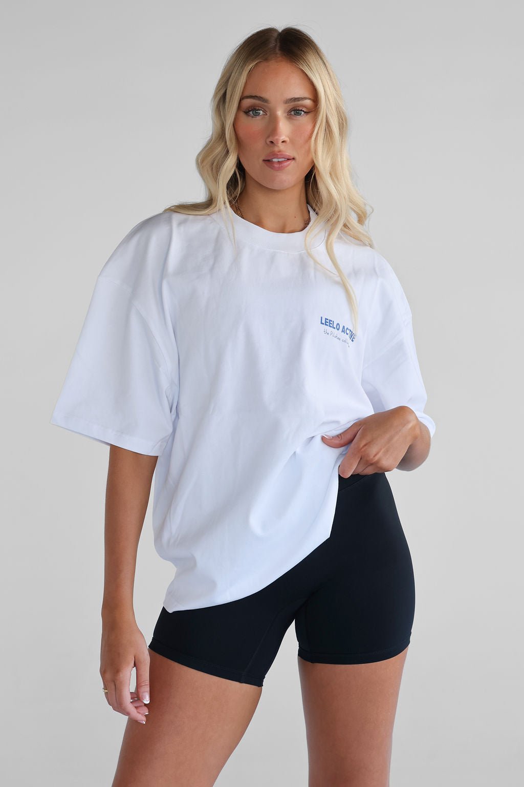 The Pilates Collection Boyfriend Tee - White - LEELO ACTIVE