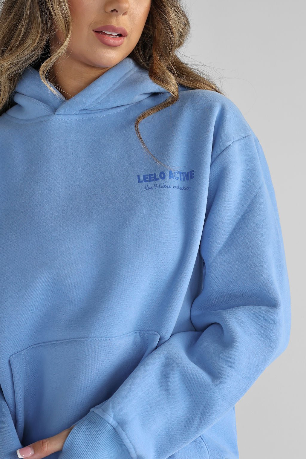 The Pilates Collection Hoodie - Powder Blue - LEELO ACTIVE
