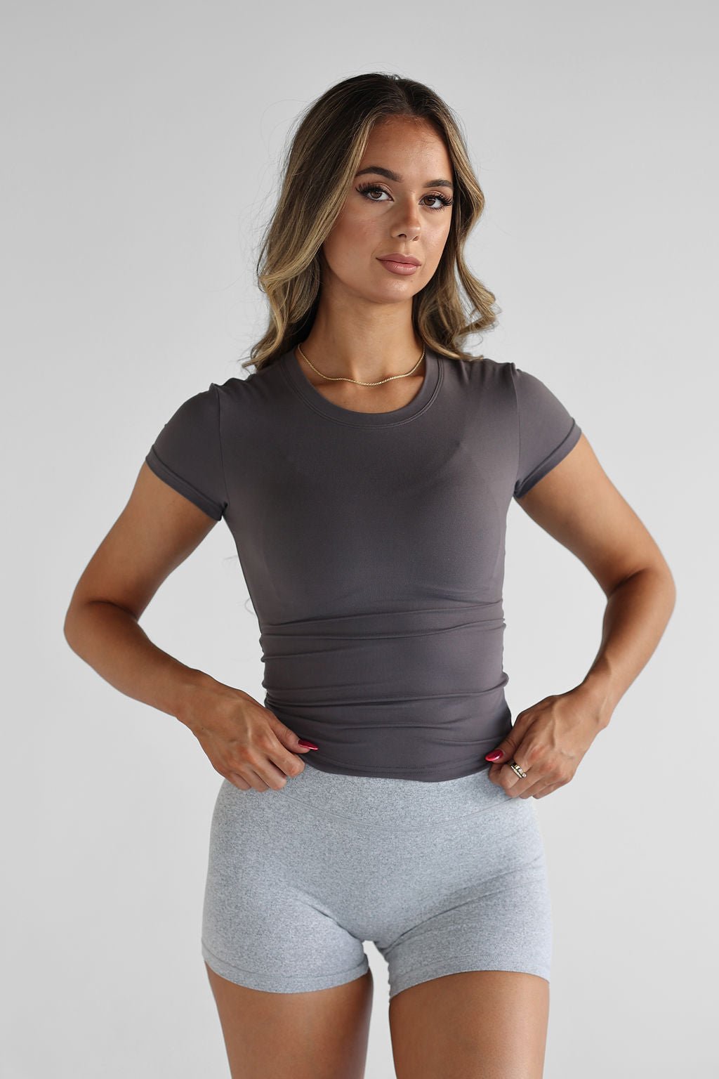 Ultra Soft Fitted Tee - Charcoal - LEELO ACTIVE