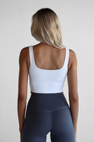 White Luxe Longline Crop - LEELO ACTIVE